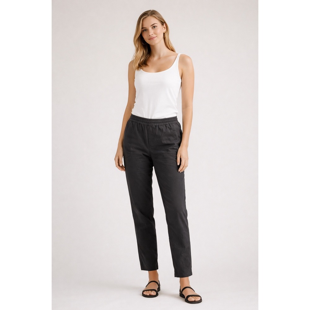 Shon Mott  Pants Women's 2 (Medium) Gray Drawstring Waist Minimalist Sustainable